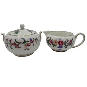 Vintage Cream and Sugar by Wedgwood in Devon Sprays Bone China